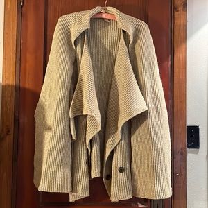 Vintage oversized wrap sweater with attached scarf